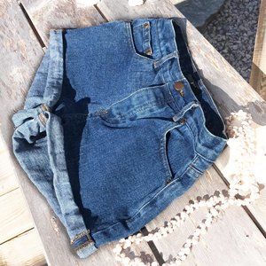 Forever 21 High Rise 4 Button Cuffed Denim Shorts